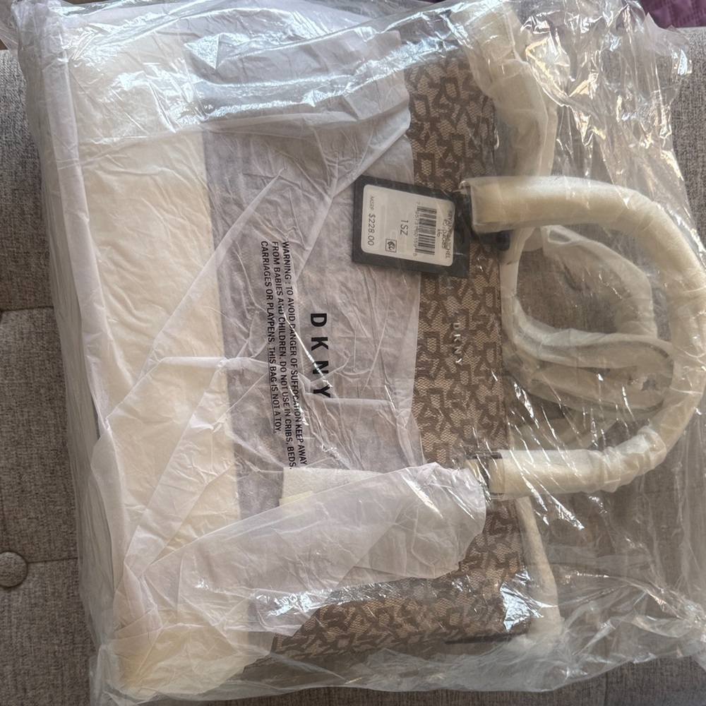 DKNY Tan and Cream Handbag